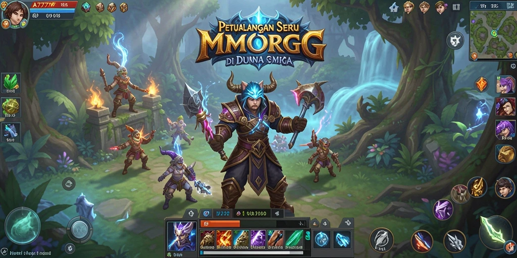 Screenshot A7777 menampilkan aksi seru dalam game MMORPG.