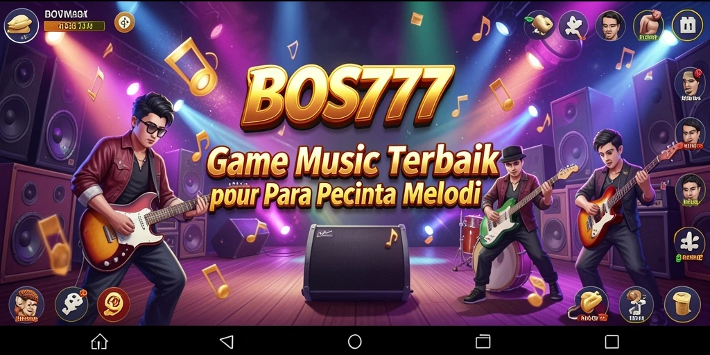 Screenshot gameplay BOS777 menampilkan pengguna menikmati permainan musik dengan penuh semangat.