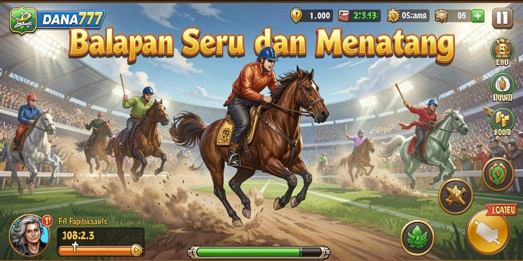 Tangkapan layar <strong>DANA777</strong> menampilkan aksi balap yang mendebarkan dan grafis yang memukau.