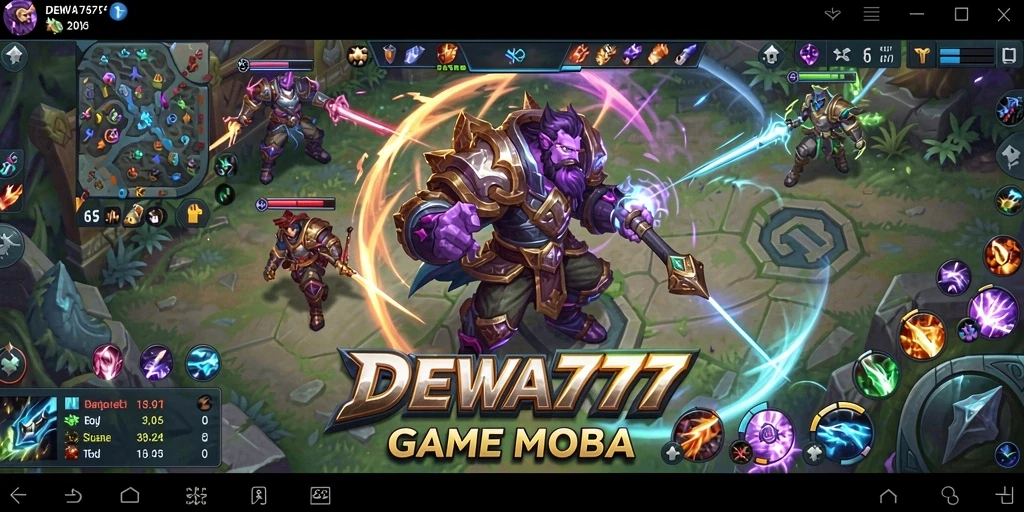 Gameplay seru dan strategis dari DEWA777 di arena MOBA.