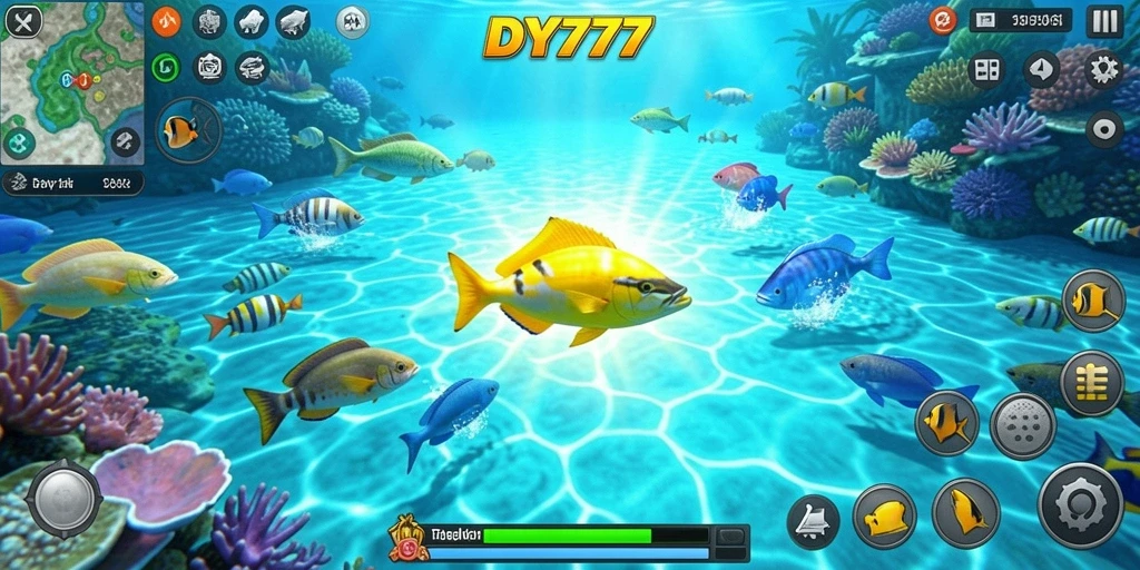Tampilan gameplay menarik dari DY777 dalam menembak ikan.