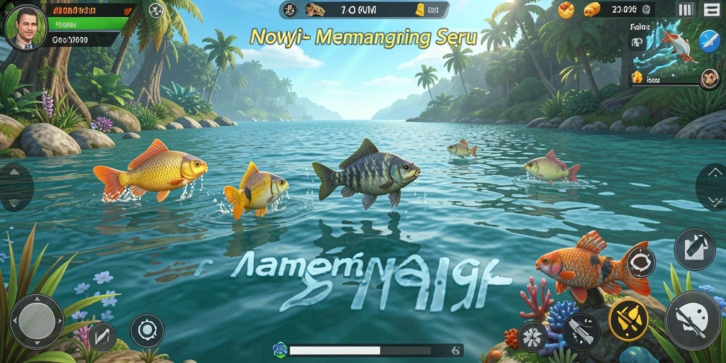Tangkapan ikan memukau di GOWIN, nikmati gameplay memancing.