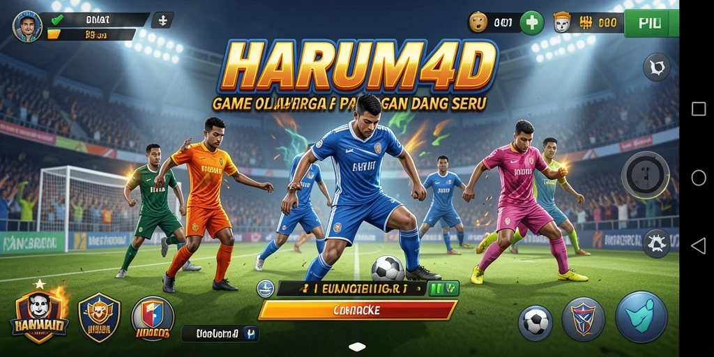 Screenshot gameplay HARUM4D menampilkan aksi olahraga intens dan grafis yang menawan.