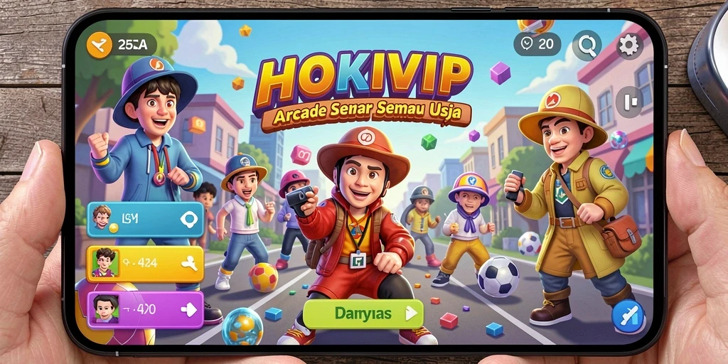 Tampilan gameplay HOKIVIP yang seru dan interaktif dalam genre Arcade.