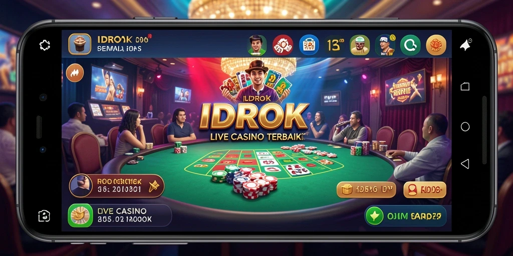 Tampilan interaktif gameplay Live Casino yang mendebarkan.