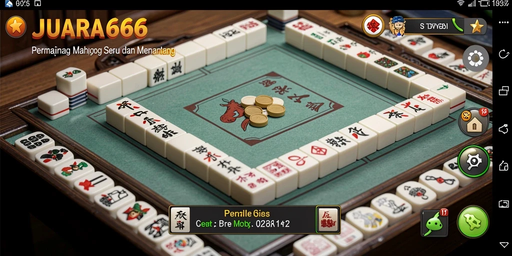 Tampilan gameplay JUARA666 dengan ubin Mahjong yang menarik.