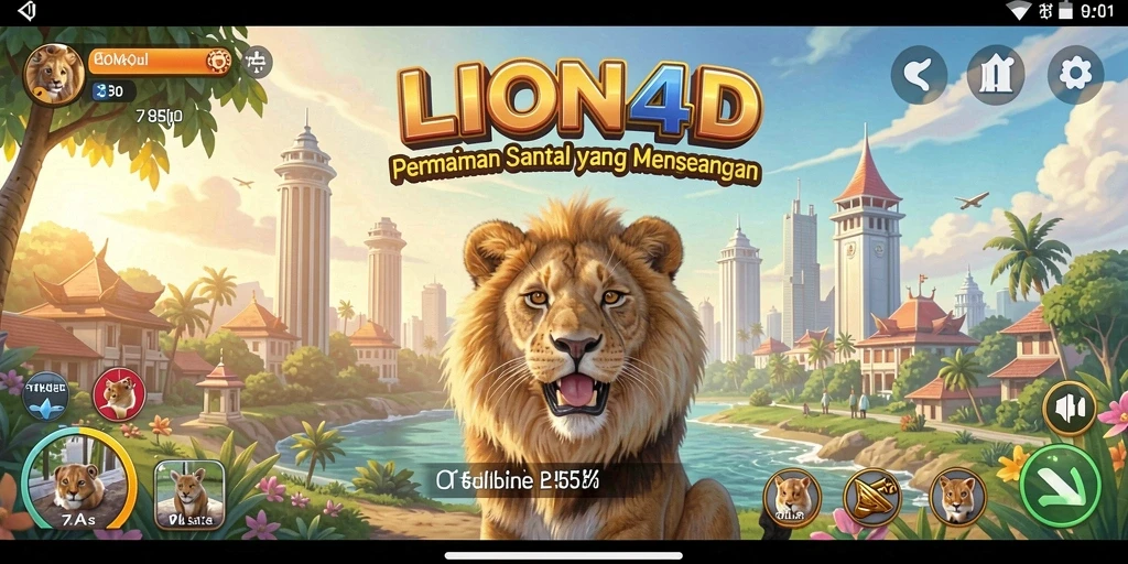 Tampilan gameplay LION4D dengan grafik cerah dan menarik.