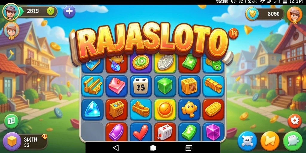 Tampilan gameplay seru RAJASLOTO yang penuh warna dan tantangan.