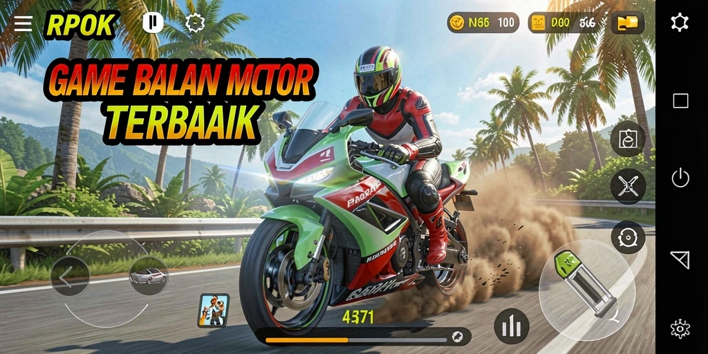 Tampilan gameplay RPOK dengan balapan motor yang seru dan menegangkan.