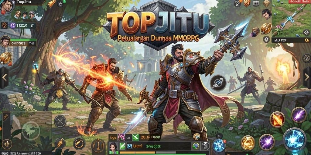 Tampilan seru dari gameplay MMORPG di TOPJITU.