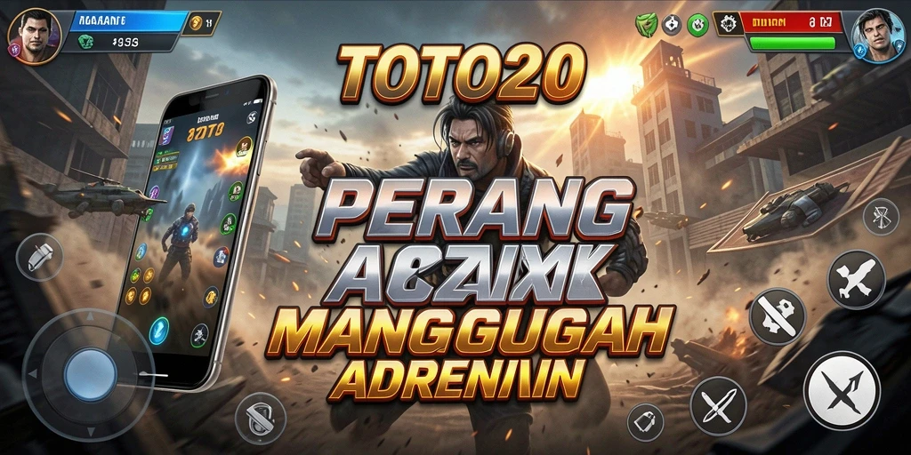 Screenshot gameplay TOTO20 menunjukkan pertempuran epik dalam lingkungan kota.