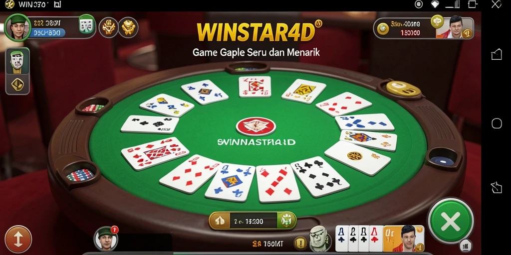 Gameplay seru WINSTAR4D dengan tampilan kartu Gaple.